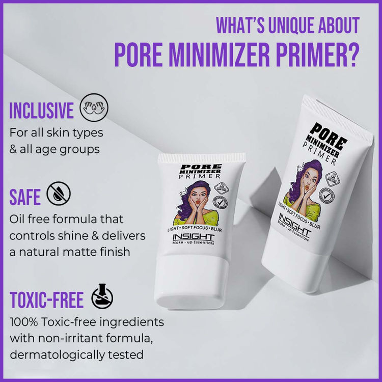 Insight Cosmetics Pore Minimizer Primer, Oil Free Pore Minimizing Matte Finish Formula (30ml)