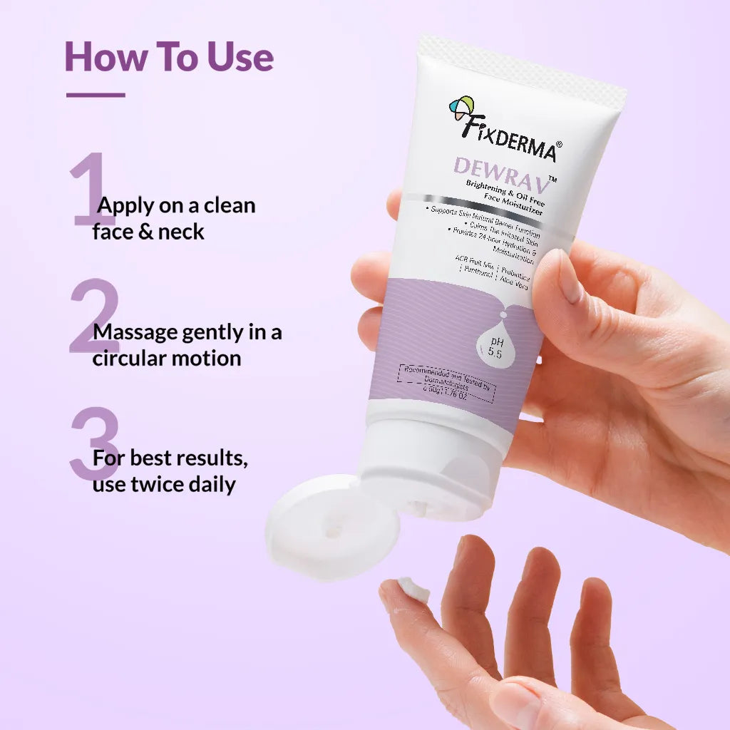Fixderma Dewrav Brightening & Oil Free Face Moisturizer 50g