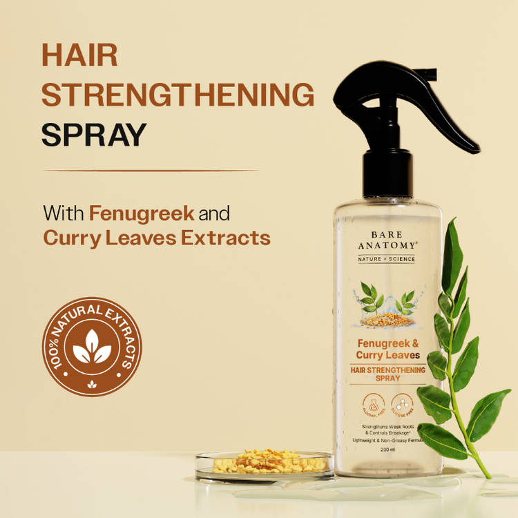 Bare Anatomy Nature x Science Methi & Curry Leaves Hair Strengthening Spray (200ml)