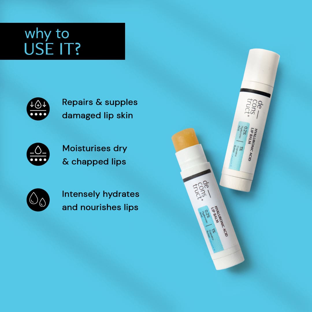 Deconstruct Hyaluronic Acid Lip Balm- 0.2% Hyaluronic Acid + 1% Cupuacu Butter | Overnight Lip Balm