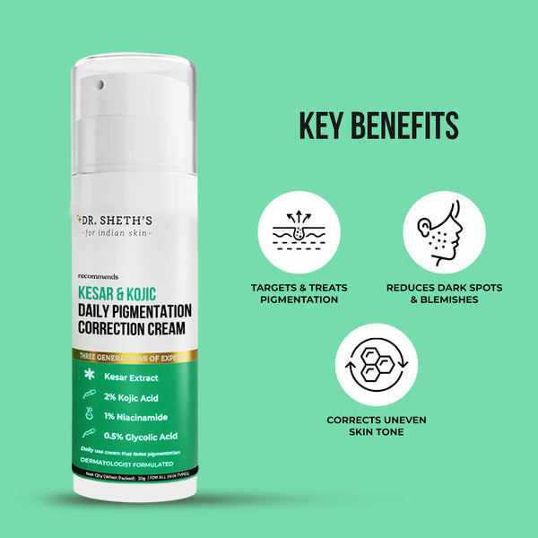 Dr. Sheth's Kesar & Kojic Daily Pigmentation Correction Cream - 30G