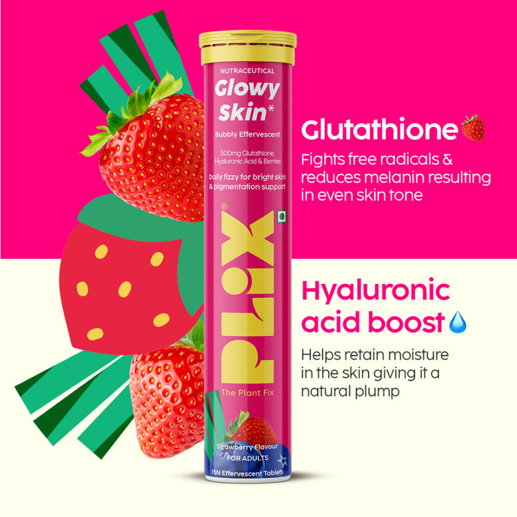 Plix Glutathione Skin Glow 30 Effervescent Tablet 500mg for Clear & Youthful Skin
(15 tablets each)