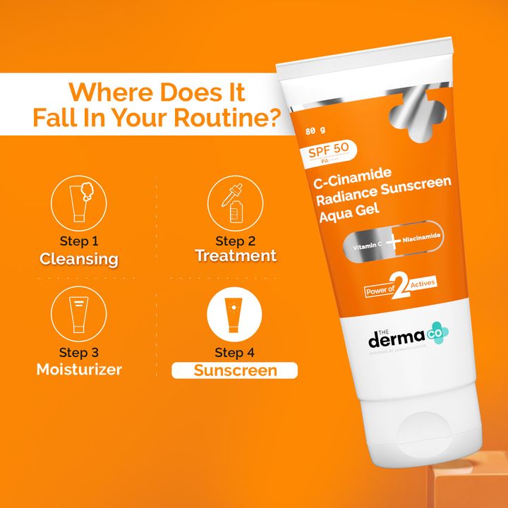 The Derma Co C-Cinamide Radiance Sunscreen Aqua Gel - 80g