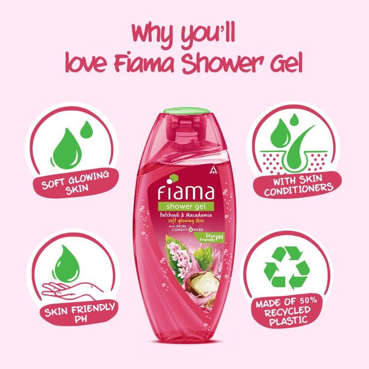 Fiama Shower Gel Patchouli & Macadamia, Body Wash for Hydrating & Soft Glowing Skin
(250ml)
