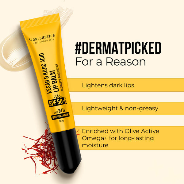 Dr. Sheth's Kesar & Kojic Acid Lip Balm - 10g