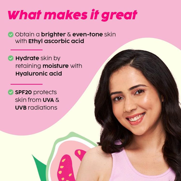 Plix 3% Vitamin C Guava Glow Smoothie Moisturizer For Brighter Skin With SPF 20, For Even-toned Skin
(50 g)
