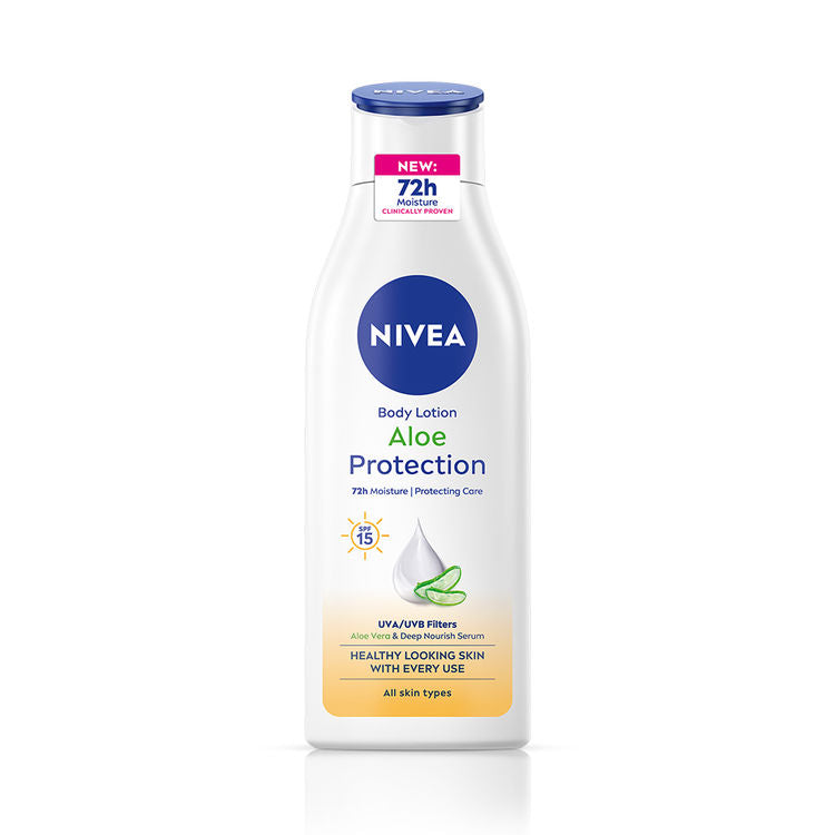 NIVEA Sunscreen lotion with SPF 15 & ALOEVERA- 5 in 1 COMPLETE CARE for 48H Moisturization
(200ml)