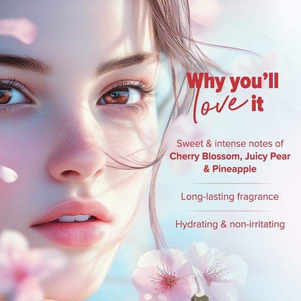 Aqualogica Refresh+ Cherry Blossom Bloom Perfume Body Mist with Zemea and Hyaluronic Acid 150 ml