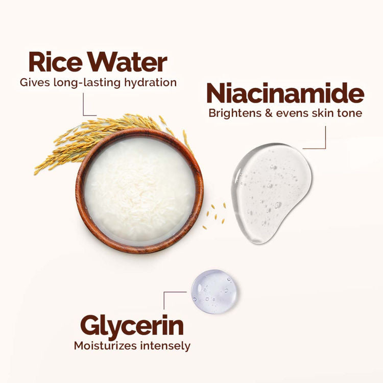 Mamaearth Rice Dewy Bright Light Moisturizing Cream With Rice Water & Niacinamide (50g)