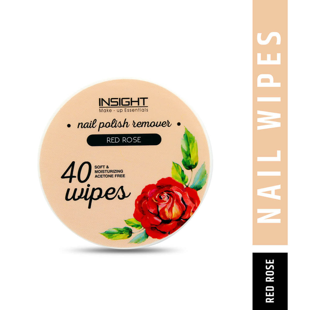 Insight cosmetics Nail Polish Remover Wipes - 40(Red Rose)
