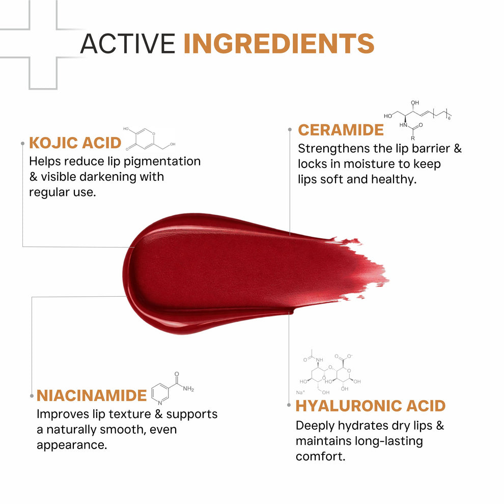 DERMATOUCH Kojic Acid Ceramide SPF 50 PA+++ Natural Lip Balm - Dark Tint