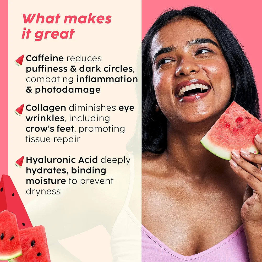 Plix Watermelon hydrogel eye patches to de-puff & revive under-eye area instantly