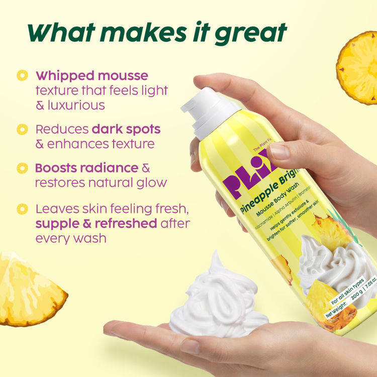 Plix Pineapple Bright Mousse Body Wash For Even-Looking Skin Tone
(200g)