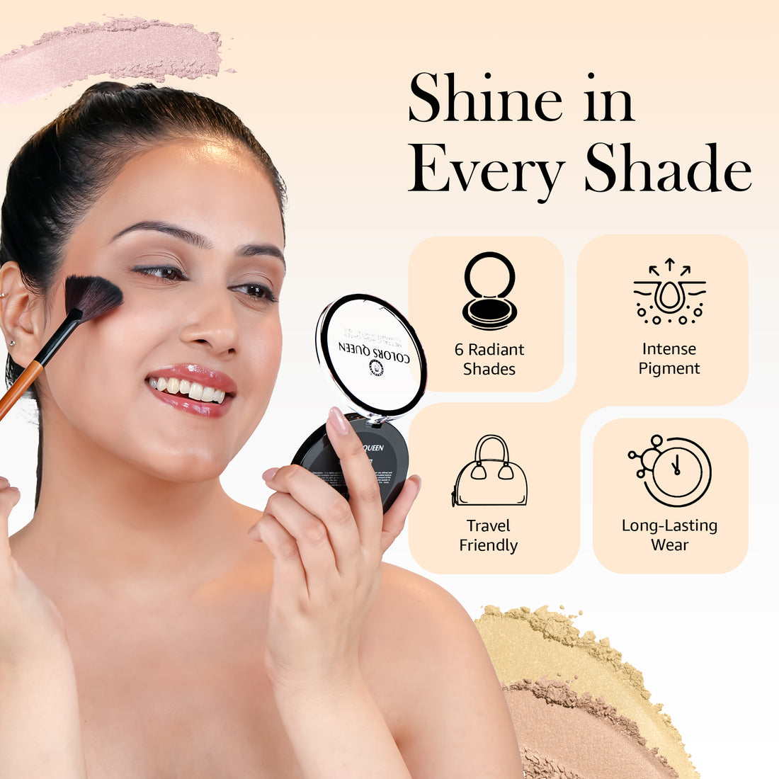 Colors Queen Master Chrome Metallic Highlighter | 01 Ice Gold