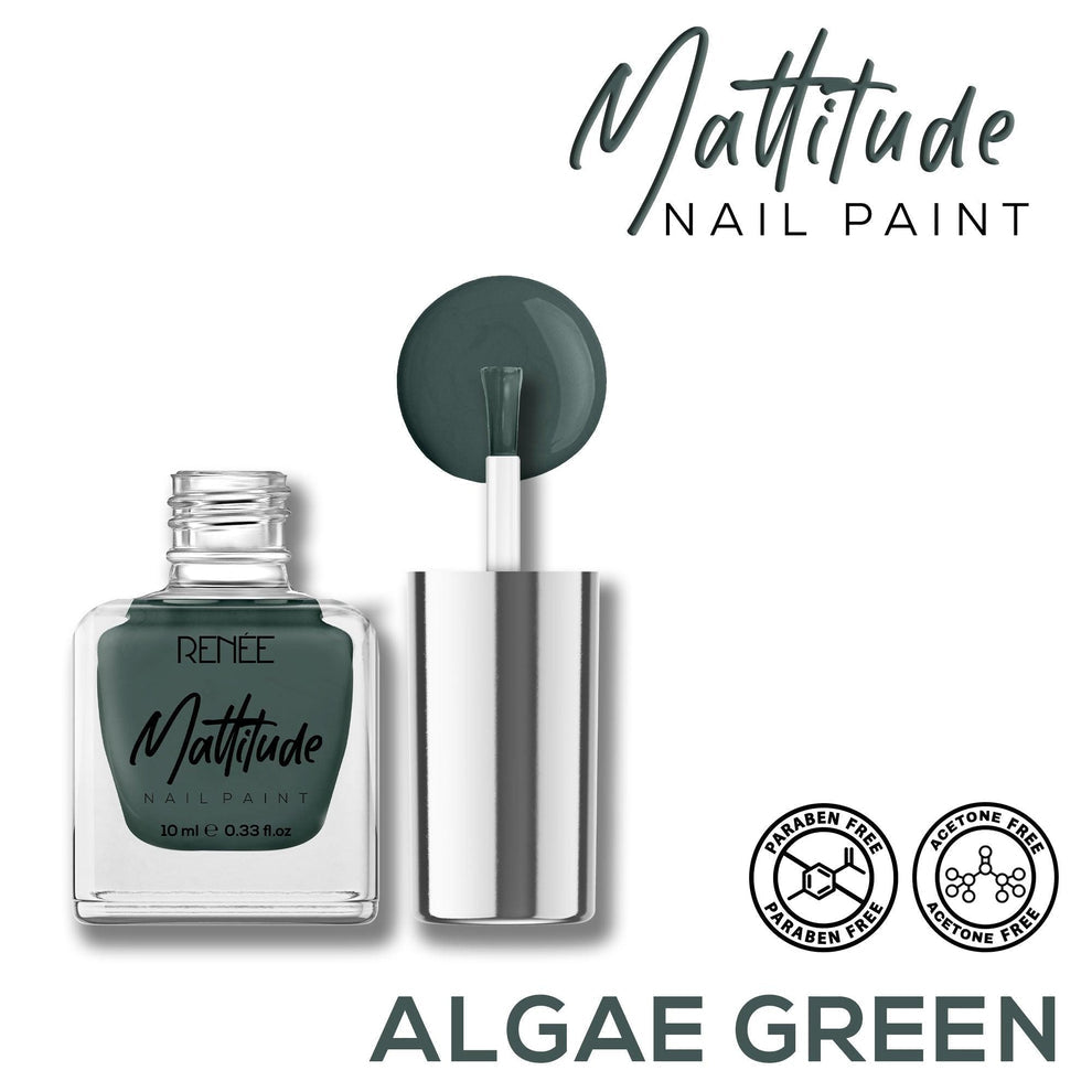 RENEE Mattitude Nail Paint 10ml (08 Algae Green)