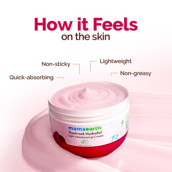 Mamaearth Beetroot Hydraful Moisturizer with Beetroot & Hyaluronic Acid for Natural Pink Glow - 200 g