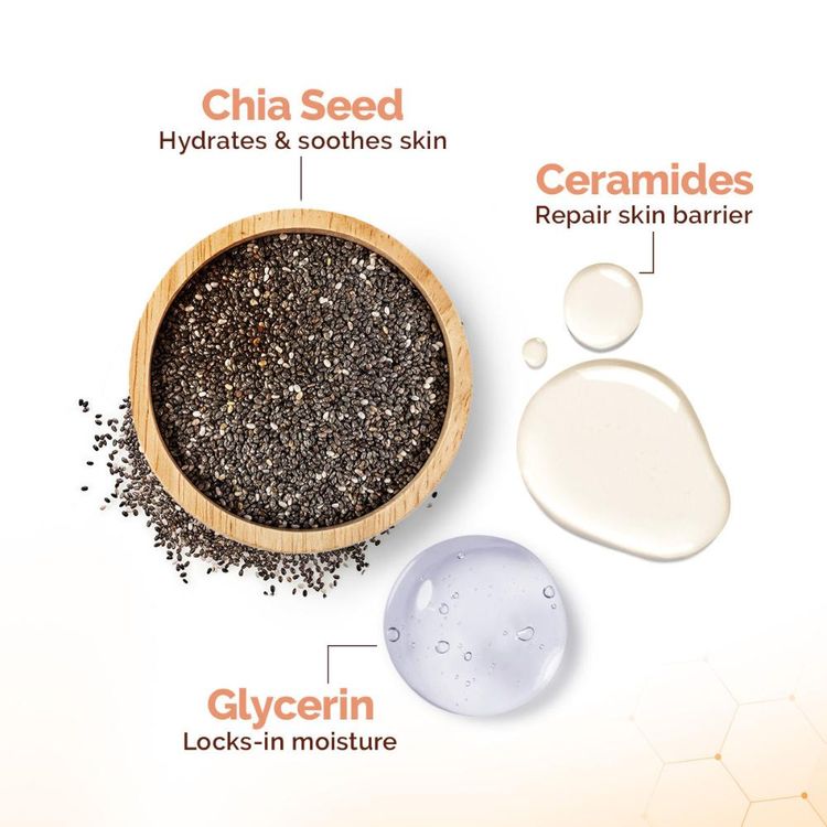 MamaearthChia Seed and Ceramides Oil-Free Face Wash for a Hydrated Glow (100ml)