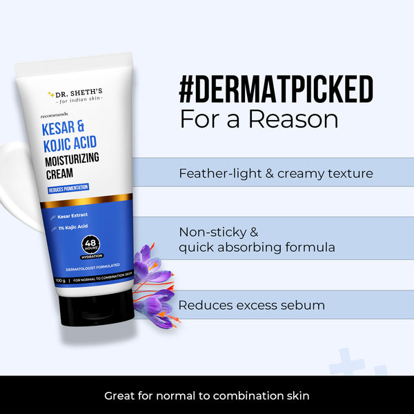 Dr. Sheth's Kesar & Kojic Acid Moisturizing Cream - 100g