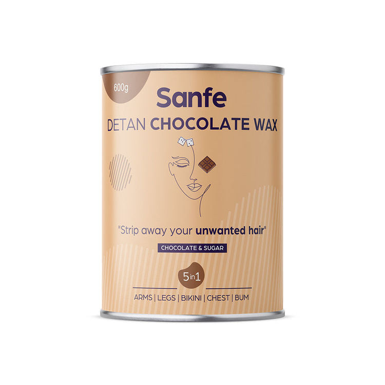 Sanfe Detan Chocolate Wax for Smooth Hair Removal with Chocolate Extracts
(600g)