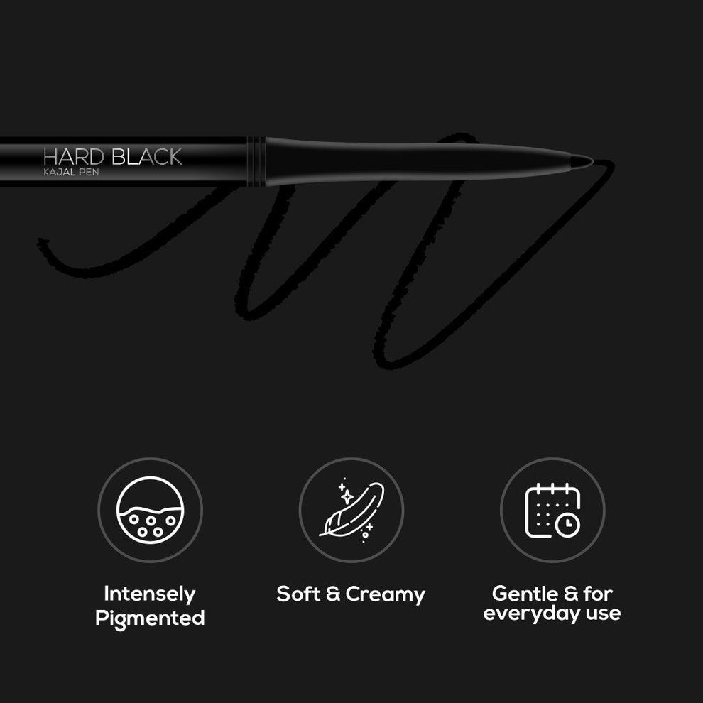 RENEE Hard Black Kajal Pen with Sharpener