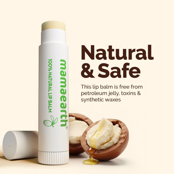 Mamaearth Nourishing 100% Natural Lip Balm with Shea Butter & Vitamin E - 4g