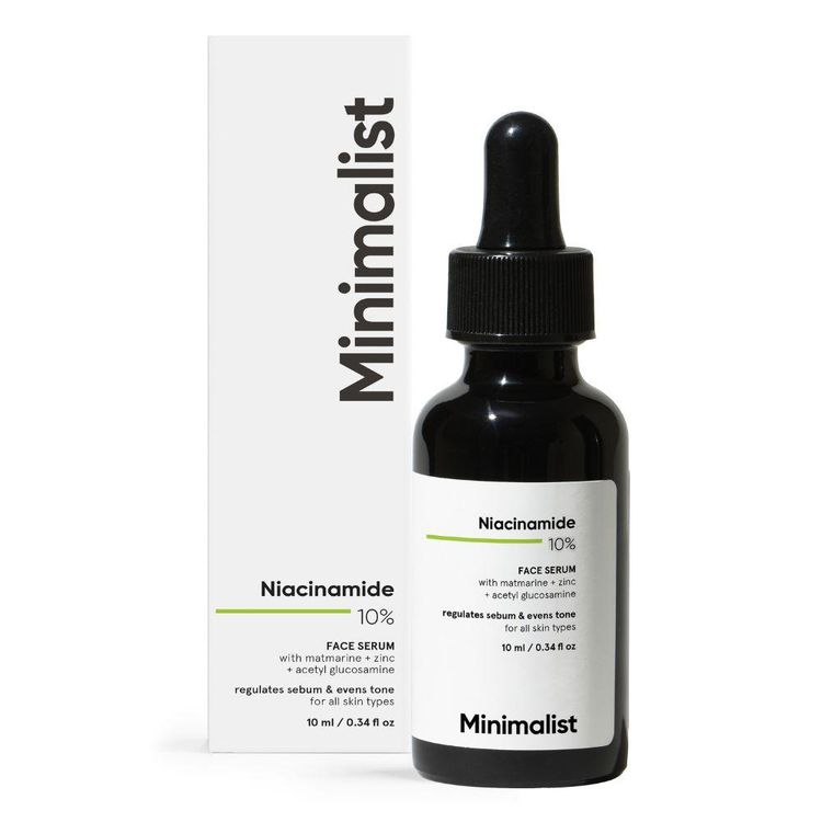 Minimalist 10% Niacinamide Face Serum With Matmarine + Zinc For Reducing Oil & Blemishes
(10ml)
