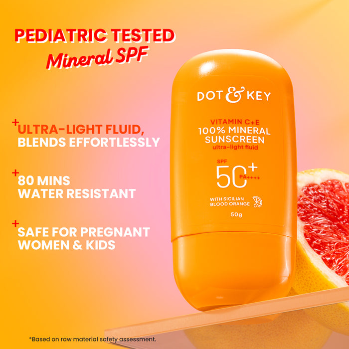 Dot & Key Vitamin C + E 100% Mineral Sunscreen IN-VIVO tested SPF 50+, PA++++