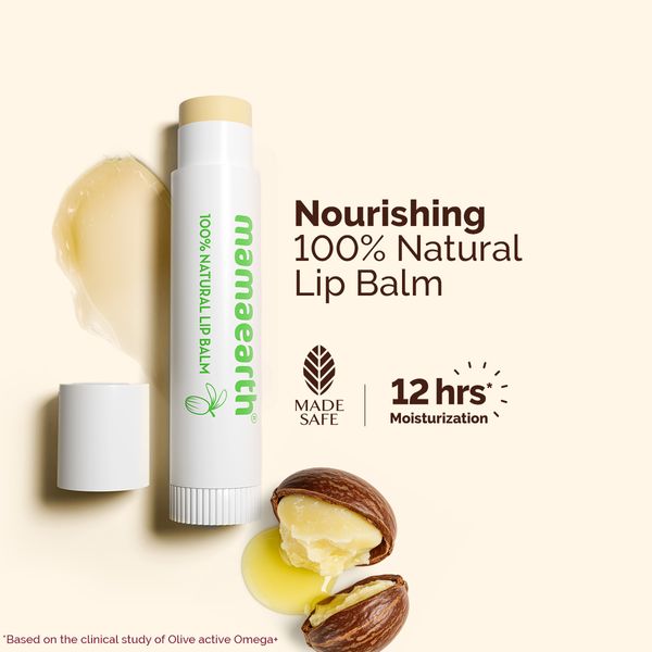 Mamaearth Nourishing 100% Natural Lip Balm with Shea Butter & Vitamin E - 4g