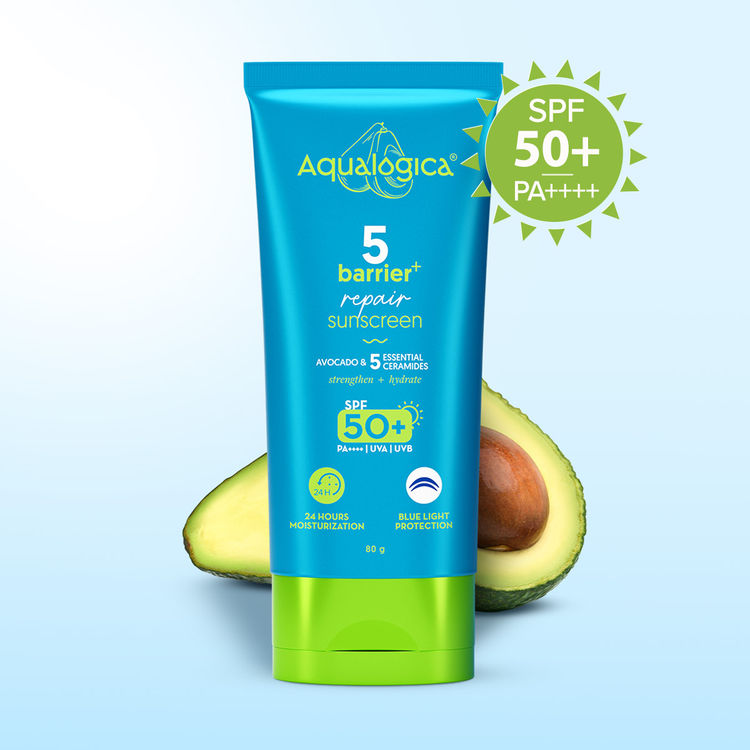 Aqualogica 5 Barrier+ Repair Sunscreen with Avocado & 5 Essential Ceramides 80 gm
