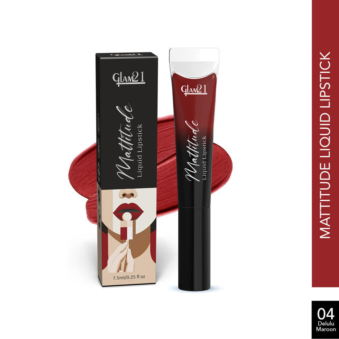 Glam21 Mattitude Lipstick (04Delulu Maroon)