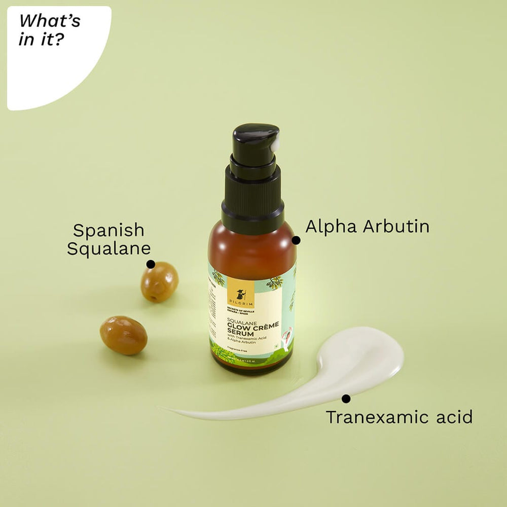 Pilgrim Squalane Glow Crème Serum 3% Tranexamic Acid, 1% Alpha Arbutin, 4% Niacinamide For Radiance