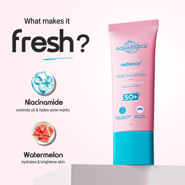 Aqualogica Radiance+ Oil Control Fluid Sunscreen for Oily Skin - 50g