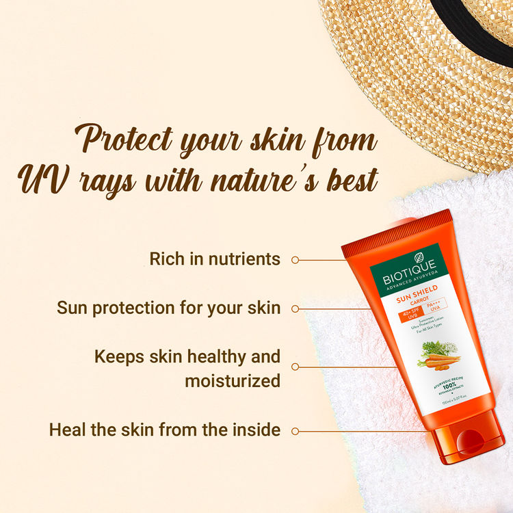 Biotique Bio Carrot Ultra Soothing Face Lotion 40+ SPF UVA/UVB Sunscreen For All Skin Types
(150ml)