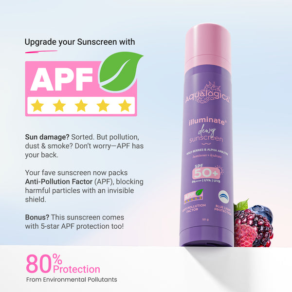 Aqualogica Illuminate+ Dewy Sunscreen In-Vivo Tested SPF 50+ PA++++ with Wild Berries & Alpha Arbutin - 50 g