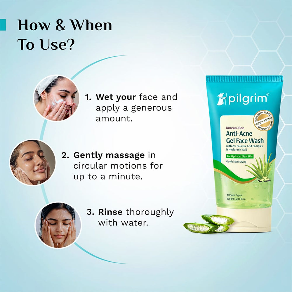 Pilgrim Korean Aloe Anti-Acne Gel Facewash / 150ml