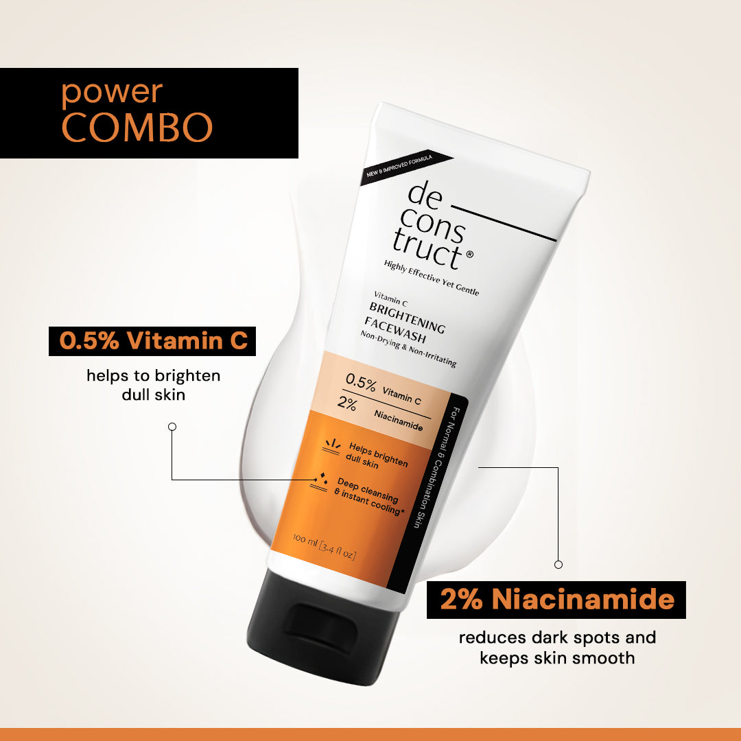 Deconstruct Vitamin C Brightening Face Wash – 0.5% Vitamin C + 2% Niacinamide