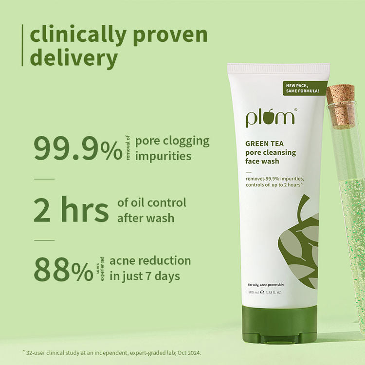 Plum Green Tea Pore Cleansing Gel Face Wash With Glycolic Acid (100ml)