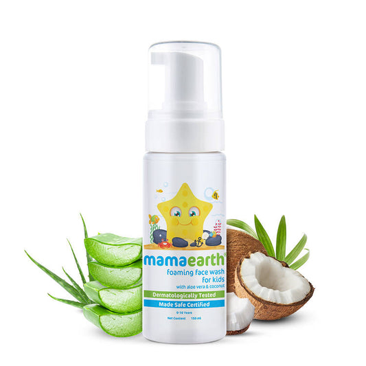 Mamaearth Foaming Face Wash For Kids With Aloe Vera & Coconut For Gentle Cleansing (150ml)