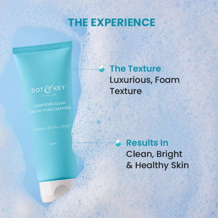 Dot & Key Deep Pore Clean Facial Foam Cleanser, With Seaweed & Lotus Flower (100ml)