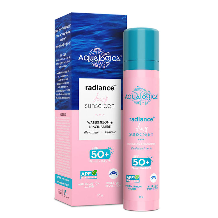 Aqualogica Radiance+ Dewy Sunscreen In-Vivo Tested with Watermelon & Niacinamide with SPF 50 & PA++++ - 50g