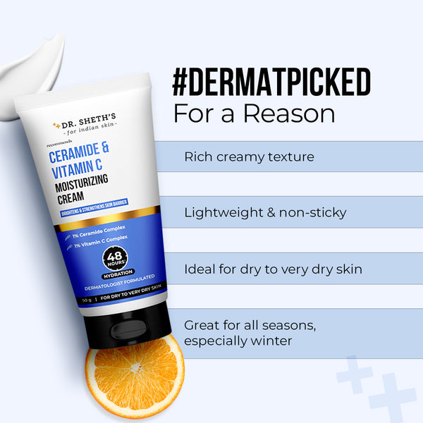 Dr. Sheth's Ceramide & Vitamin C Moisturizing Cream - 50g