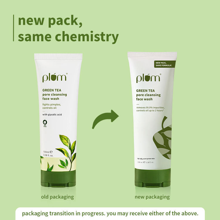 Plum Green Tea Pore Cleansing Gel Face Wash With Glycolic Acid (100ml)
