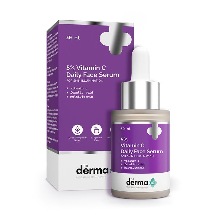 The Derma Co 5% Vitamin C Daily Face Serum with Ferulic Acid & Multivitamin - 30ml