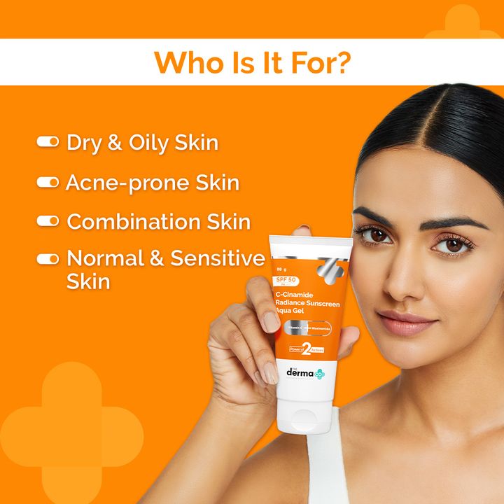 The Derma Co C-Cinamide Radiance Sunscreen Aqua Gel - 80g