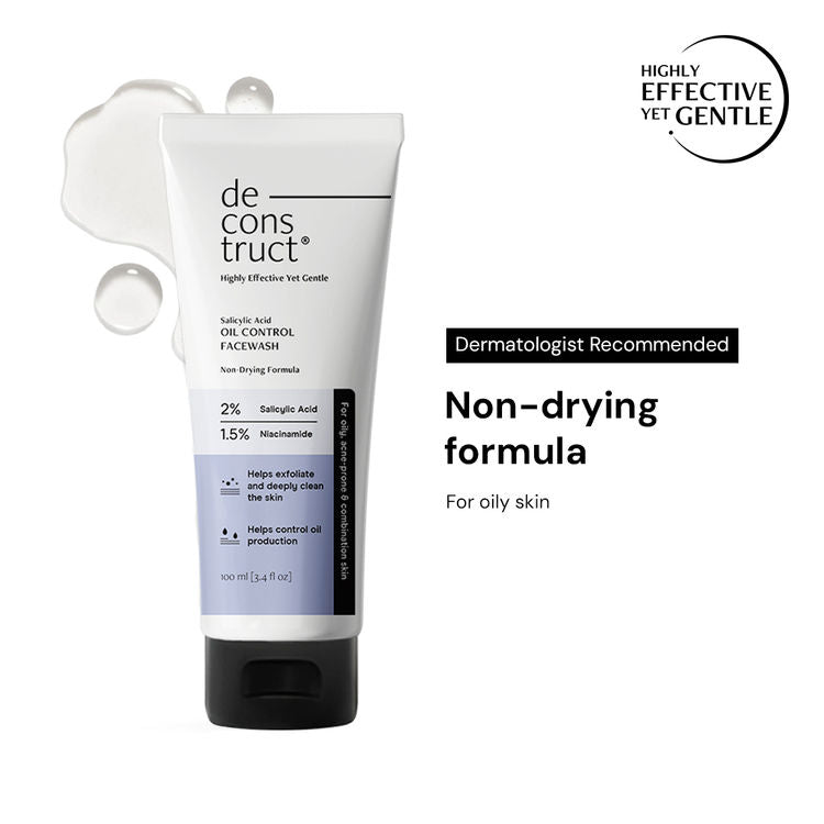 Deconstruct Salicylic Acid & Niacinamide Oil Control Face Wash, Reduces Acne, Oil
(100ml)