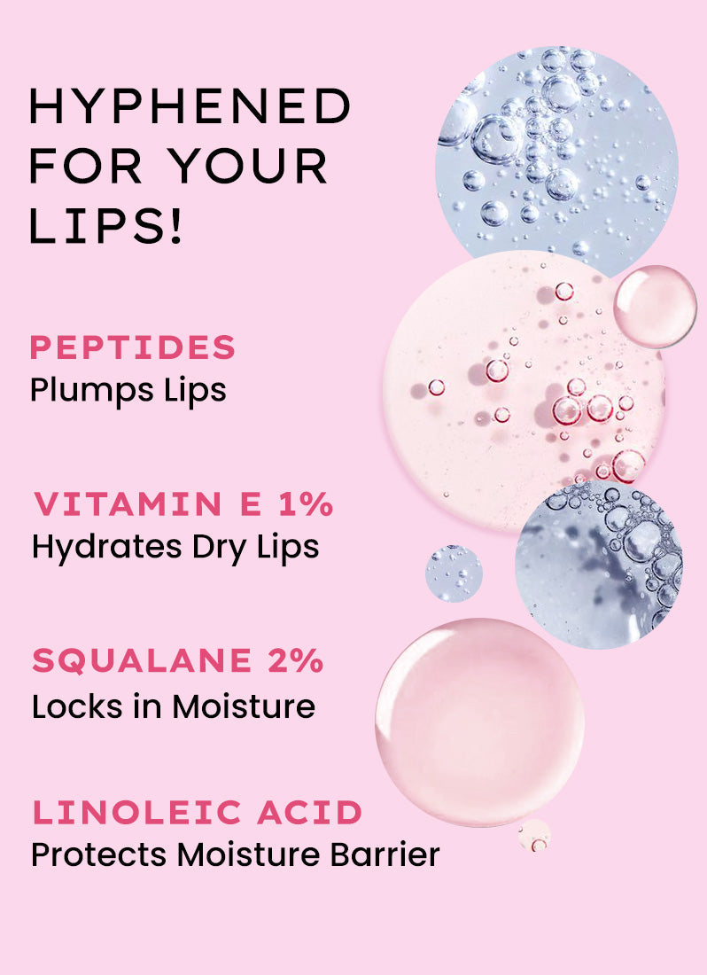 Hyphen Vip marshmallow lip balm with 1% vit e, 2% squalane & peptides - 10g