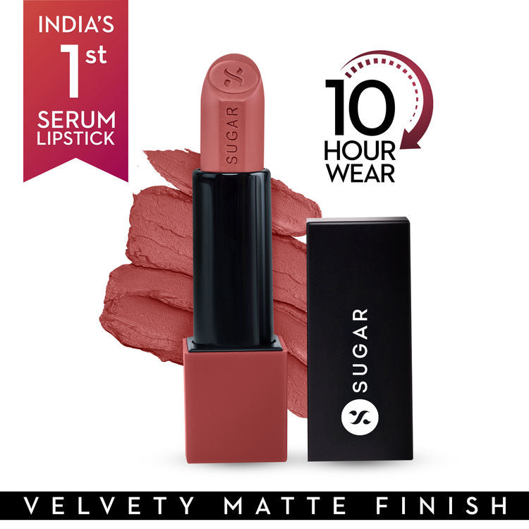 SUGAR Glide Peptide Serum Lipstick with Vitamin E (02 Positano Peach)