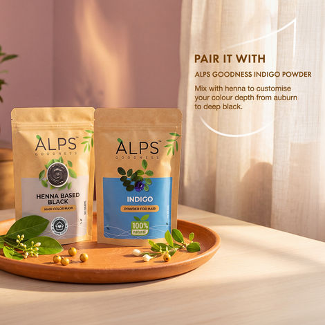 Alps Goodness Henna Based Hair Color Powder - Black (50 gm)