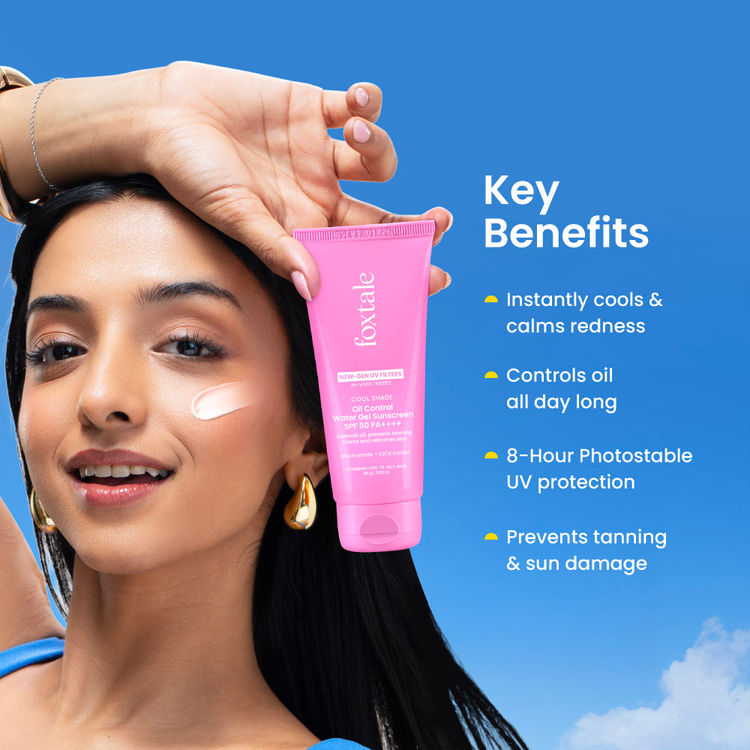 Foxtale SPF 50 Aqua-Gel Lightweight Sunscreen for Oily Skin, In-Vivo Tested PA++++, Matte Finish.
(80g)