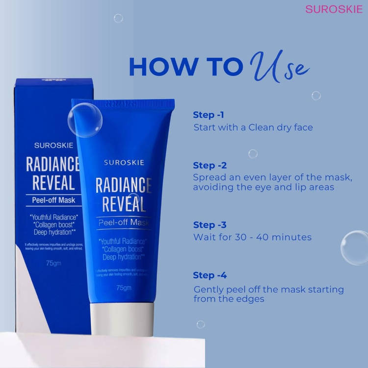 SUROSKIE Radiance Reveal Peel Off Mask For Glow & Hydration (75g)